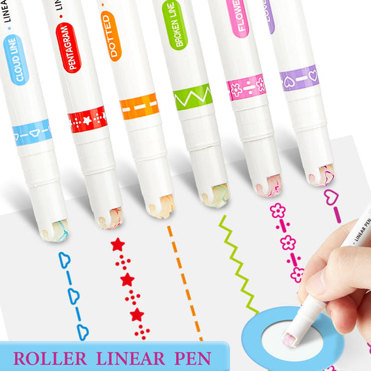 18-Pack Floral Outline Marker Colorful Curve Pens