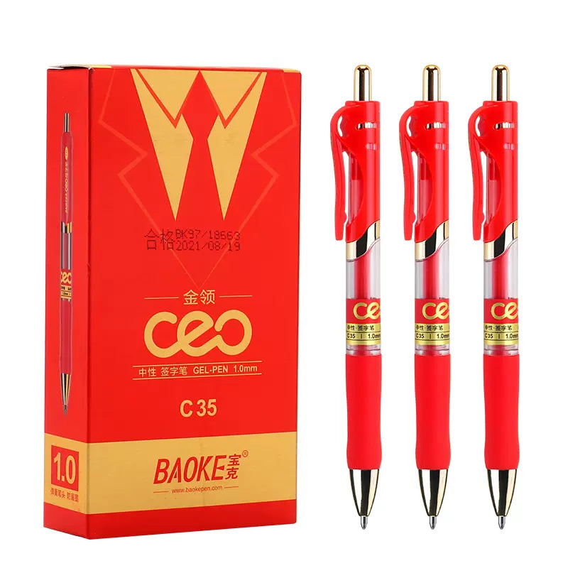 Baoke Ceo C35 1.0mm Gel Pen Pack of 12 Red