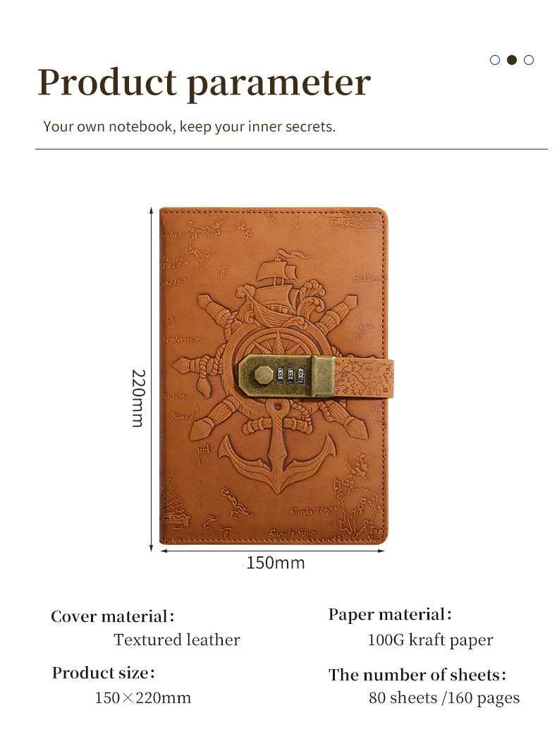 A5 Journal Retro Password Notebook Relief Sculpture - TTpen