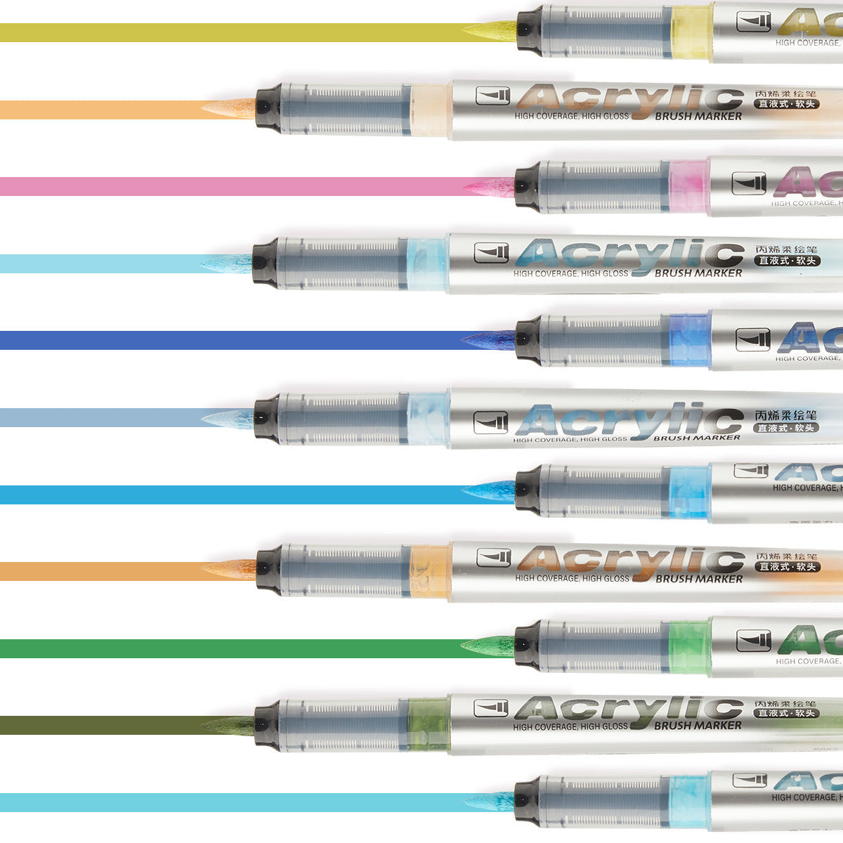 24/36/48 Colors Acrylic Marker Pens Brush Tip