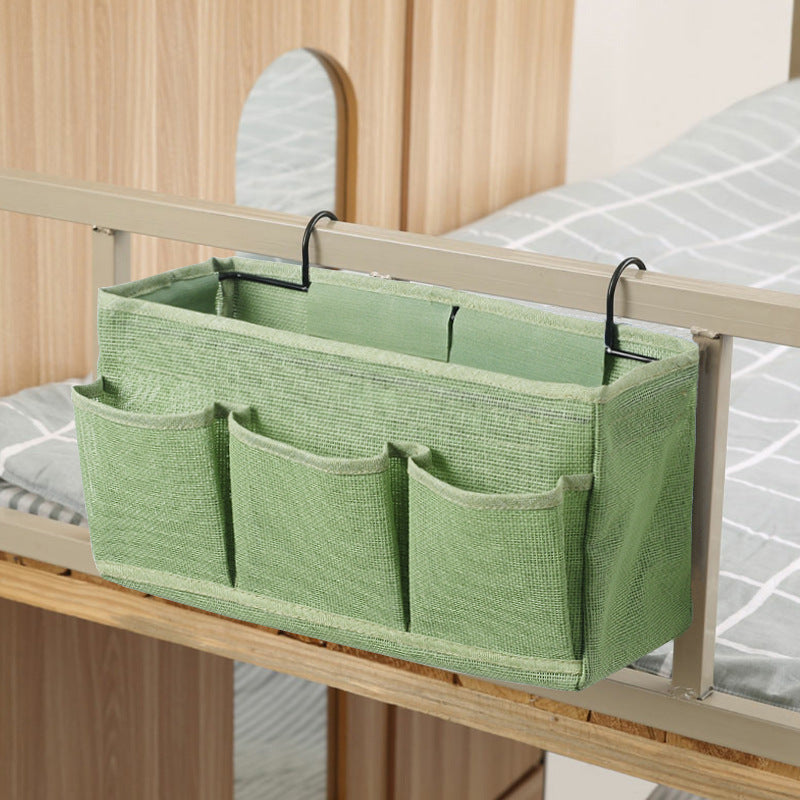 Bedside Caddy Organizer Hanging Storage with 3 Pockets Green