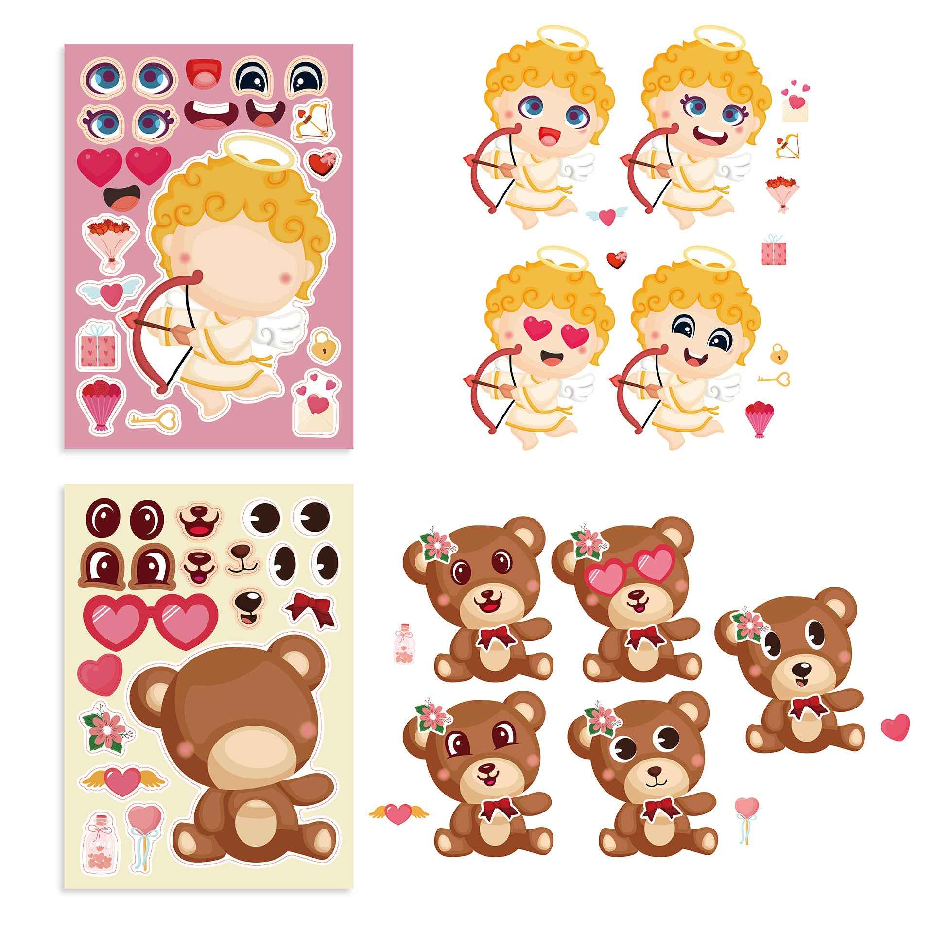 24 Sheets Valentine's Day Animal Stickers for Kids - TTpen