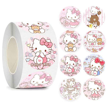 1000pcs Cute Hello Kitty Stickers,1 Inch Pink - TTpen