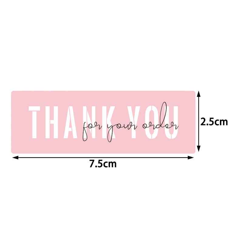 3 Rolls Thank You for Your Order Stickers 360 Labels Pink - TTpen