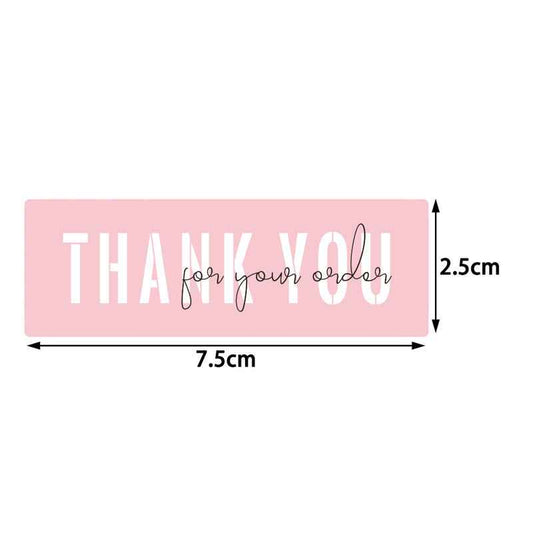 3 Rolls Thank You for Your Order Stickers 360 Labels Pink - TTpen
