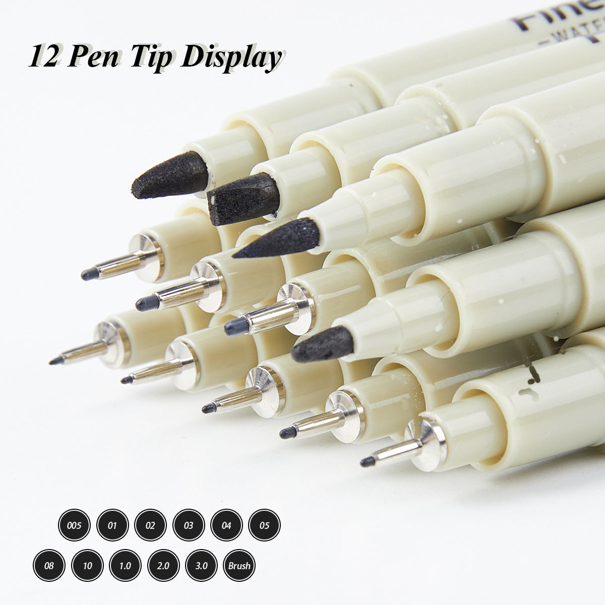 SHANDS 12-Pack Black Ink Fineliner Drawing Pens