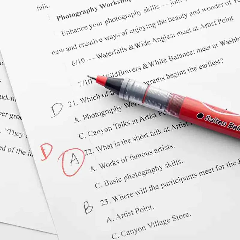 OHTO Saiten Ball Rollerball Pen 1.0mm + 1.5mm Red 2 Pack