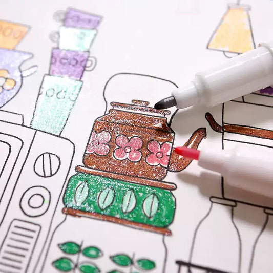 Guangna Glitter Markers Highlighter Pens Fine Point 12/24 Colors