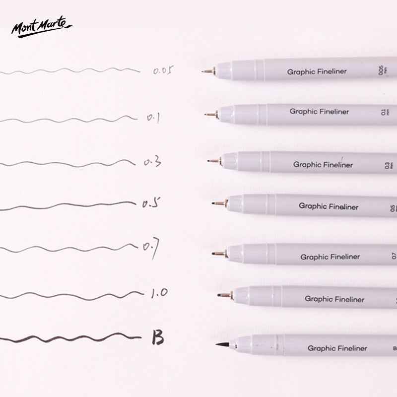 Mont Marte Premium Graphic Fineliners,7 Piece - TTpen