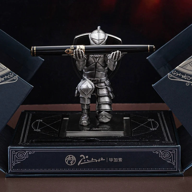 Picasso Knight Fountain Pen Gift Set Fine Nib Brass Pen Alloy Base - TTpen