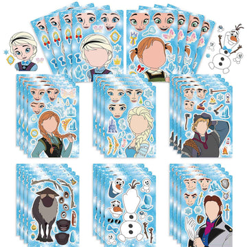 32Pcs Frozen Princess Make a face Stickers for kids - TTpen