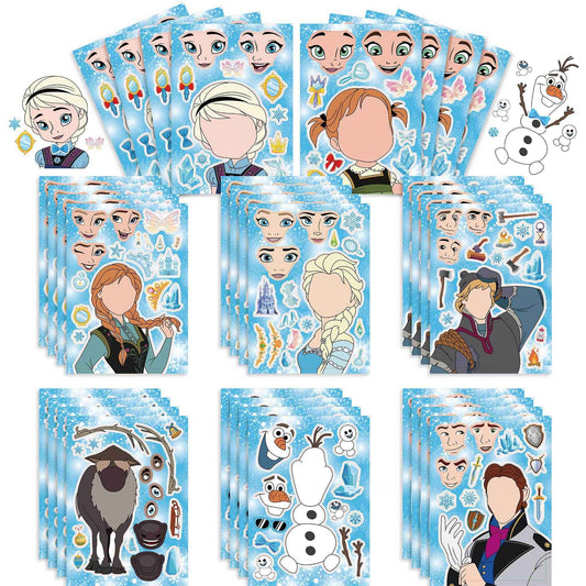 32Pcs Frozen Princess Make a face Stickers for kids - TTpen