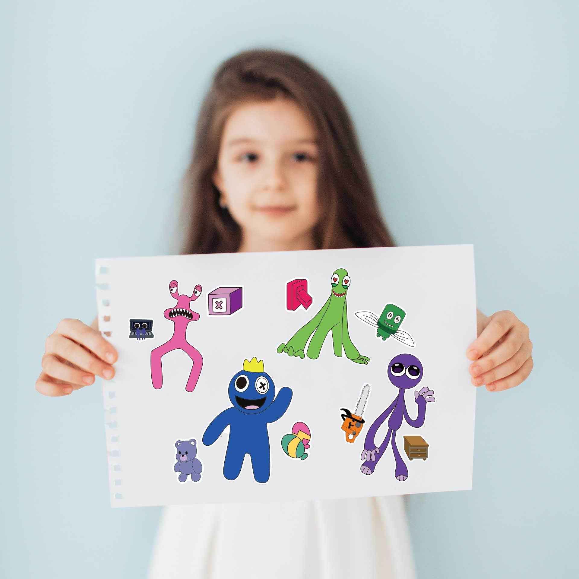 24 Sheets Rainbow Friends Make a Face DIY Stickers for Kids - TTpen