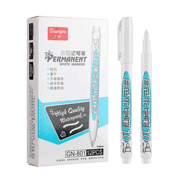 Guangna 801 White Paint Pens Permanent Markers - 12 Pack