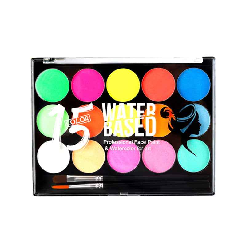 15 Color Face Painting Kit for Kids Makeup with 2 Brushes