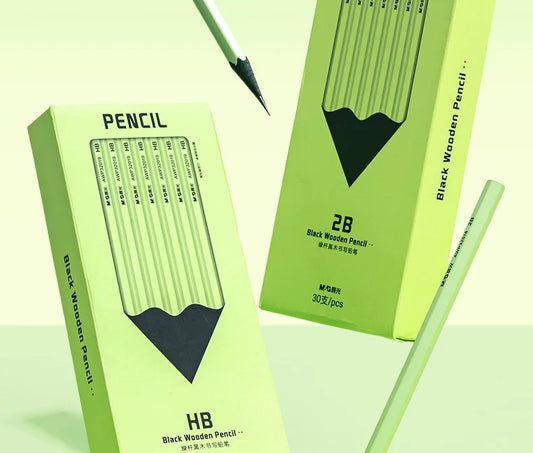 M&G Classic Black Wood Pencil Set - HB/2B (30-Pack)