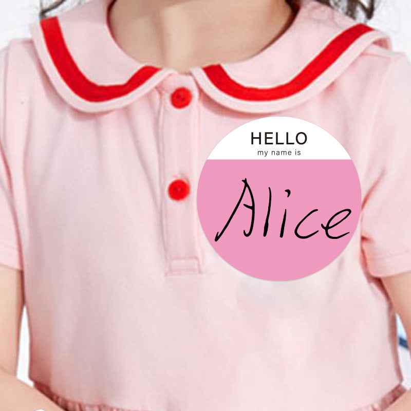 200Pcs Hello Name Tags Hello My Name is Stickers 8cm Round - TTpen