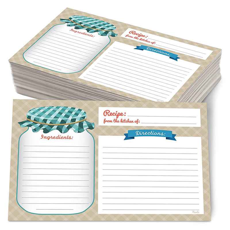 25 Double Sided Recipe Cards 4 x 5.5 Inch - TTpen