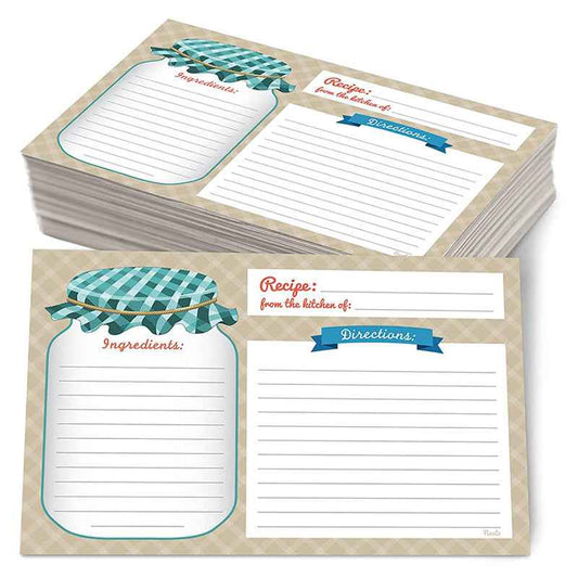 25 Double Sided Recipe Cards 4 x 5.5 Inch - TTpen