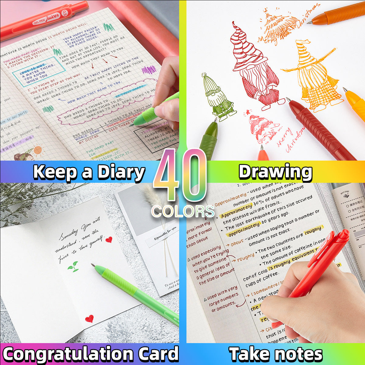 SHANDS S686 Retro /Juice Colored Gel Ink Pens Retractable 0.5mm