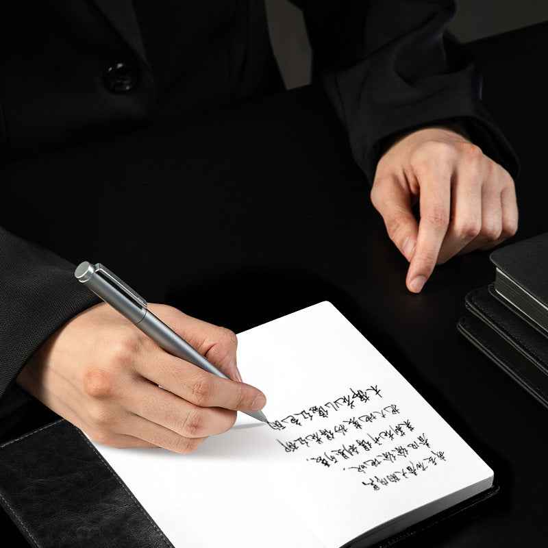 DELI S99 All Metal Ballpoint Pen – 0.5mm Black Ink Gel Pen 2 Pack