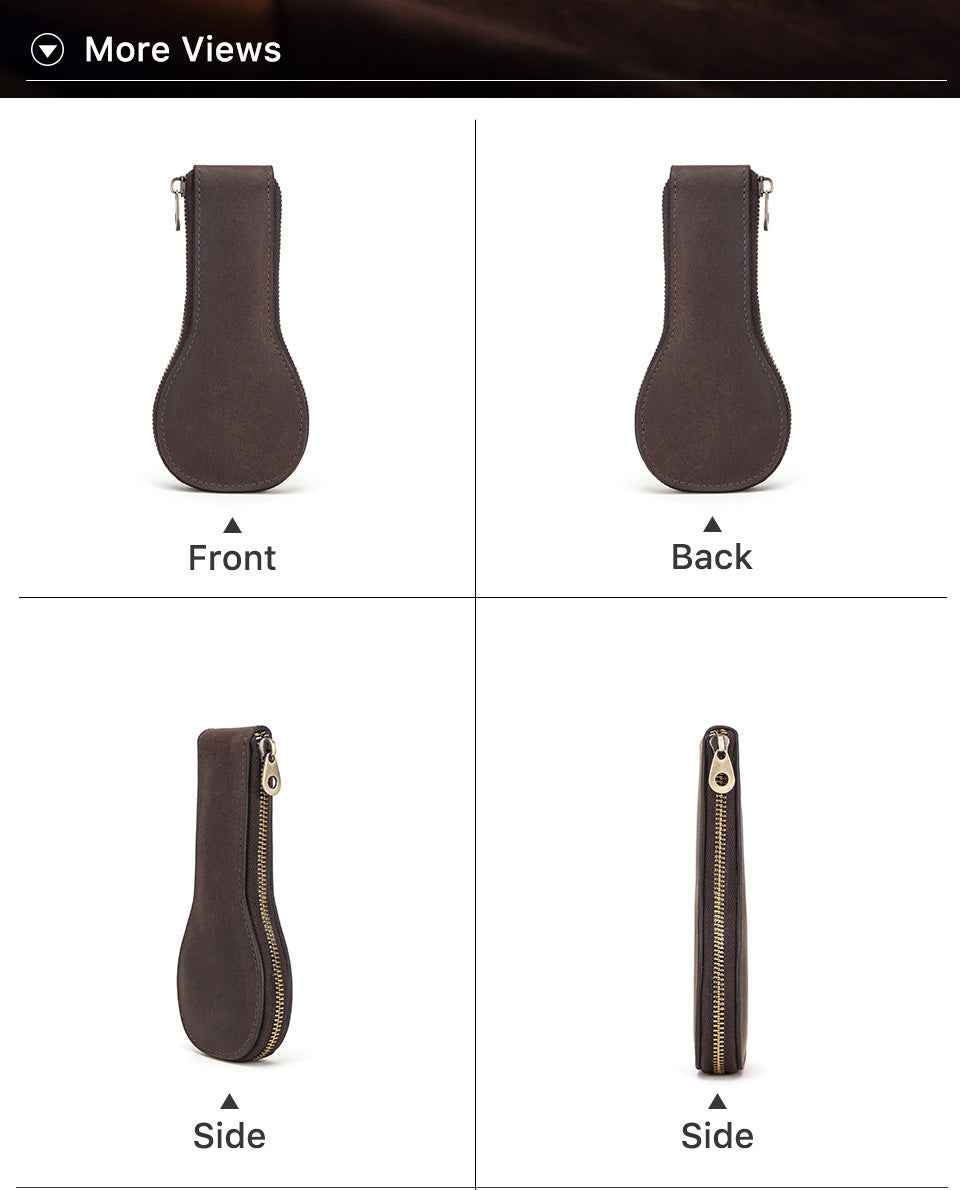 Crazy Horse Cow Genuine Leather Series Watch Storage Pouch Bag Case