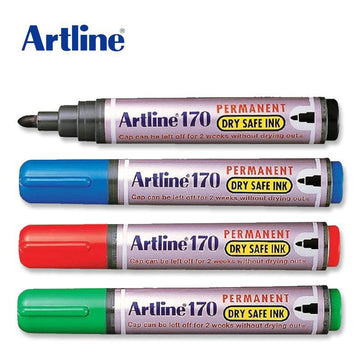 Artline 170 Permanent Marker 2.0mm Dry-Safe Ink 4 Pack 2.0mm 4 Mixed