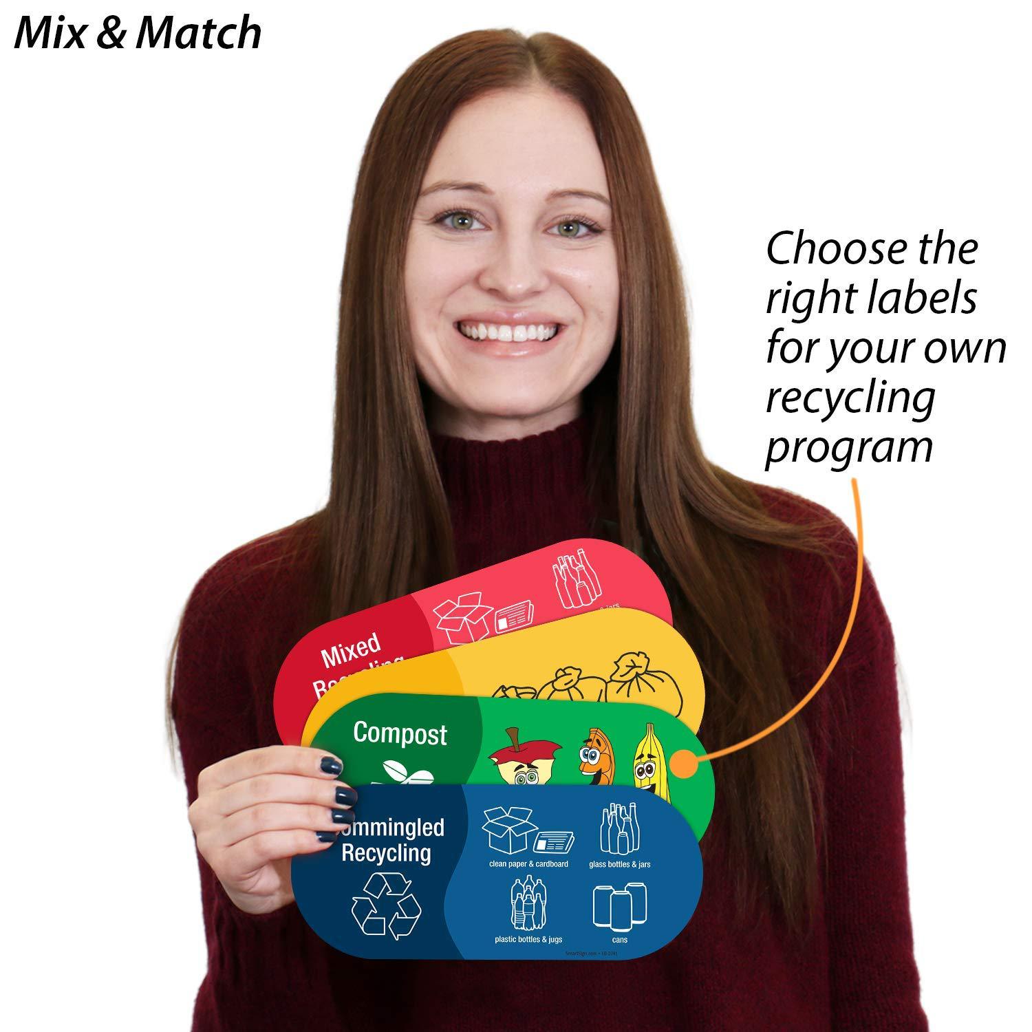 20PCS Mixed Recycle Stickers for Trash Bins for Home Office