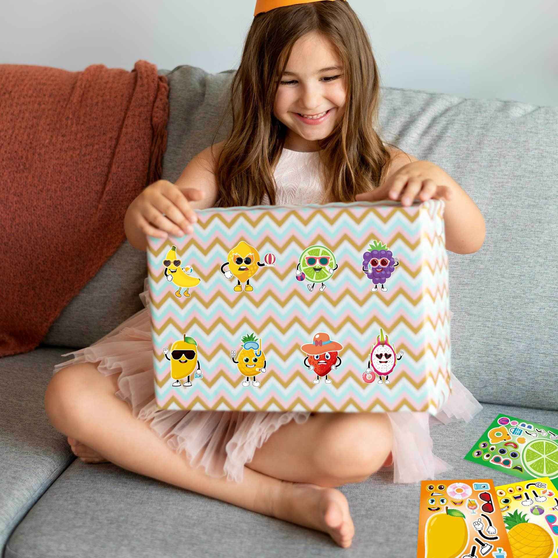 32 Sheets Fruit Theme Make Your Own Stickers for Kids - TTpen