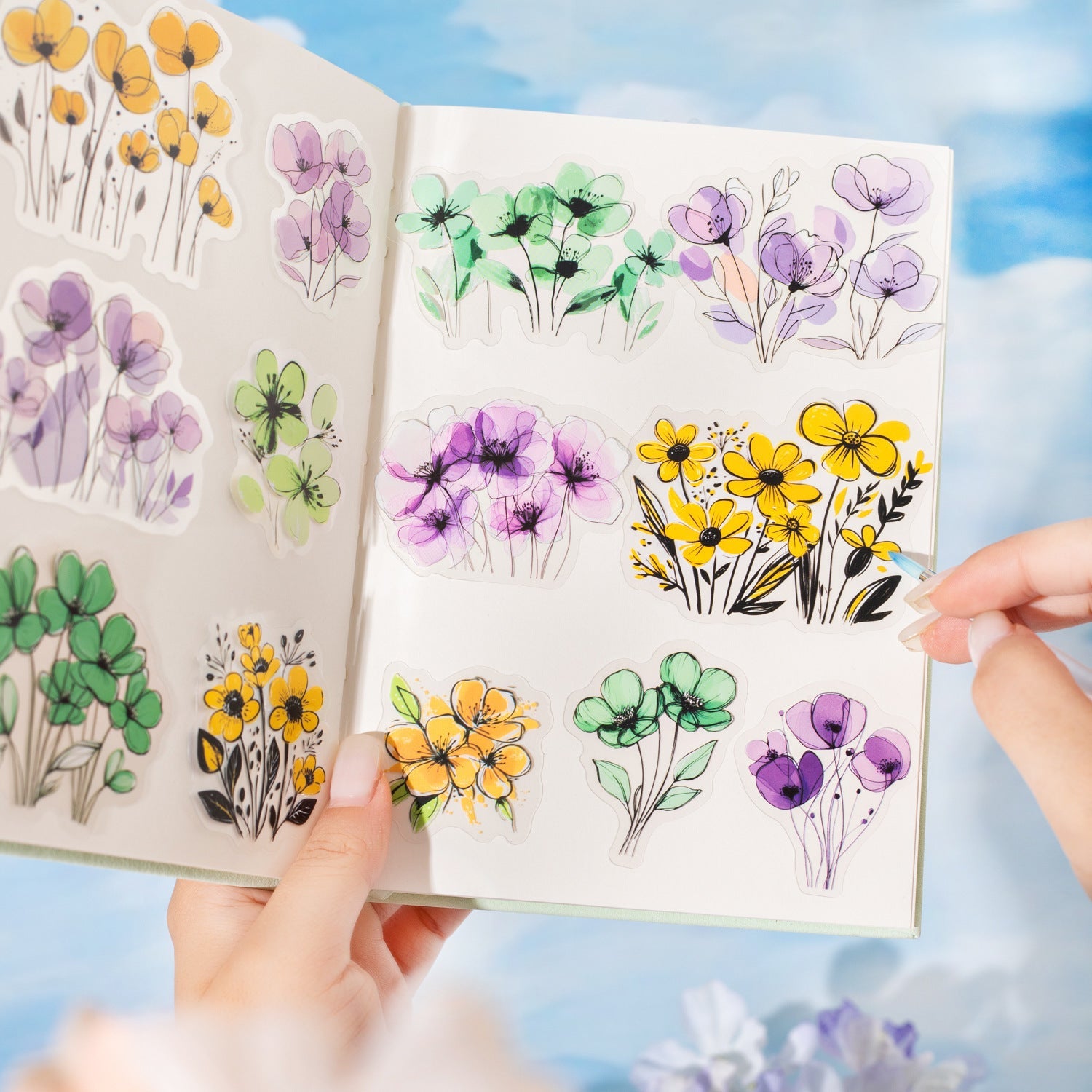 90PCS Floral Landscapes PET Sticker Set for Journaling Scrapbook