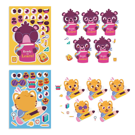24 Sheets Cartoon Back to School Make Your Own Stickers for Kids - TTpen