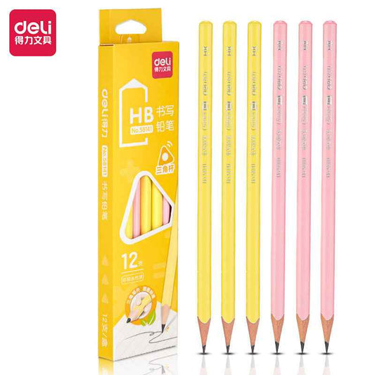 DELI 58141 Triangle Wood Pencils HB 24 Pack for Kids - TTpen