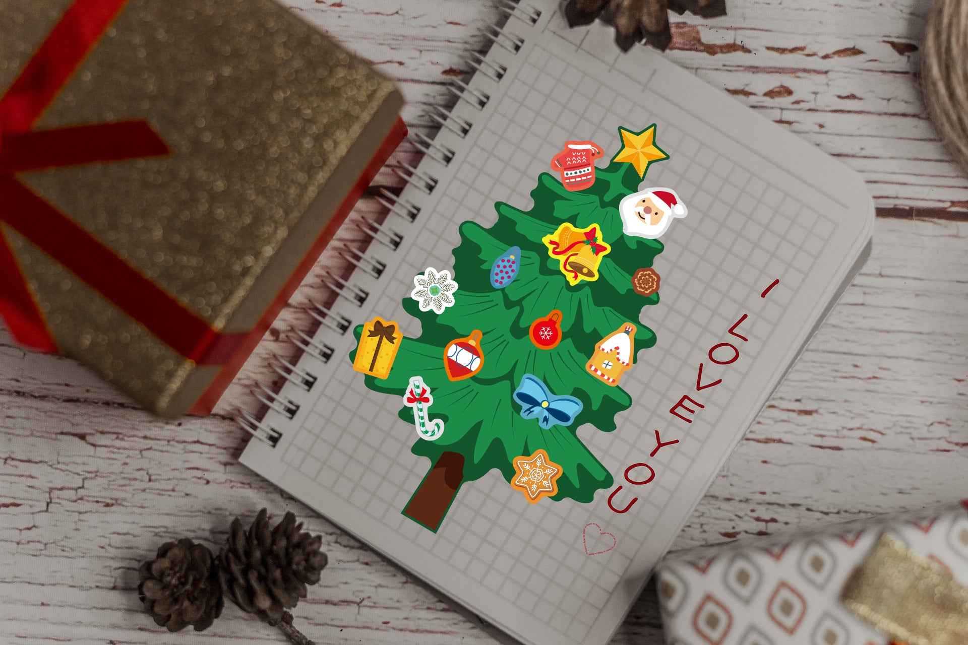 36 Sheets Make Your Own Christmas Tree Stickers for Kids Cards Crafts - TTpen