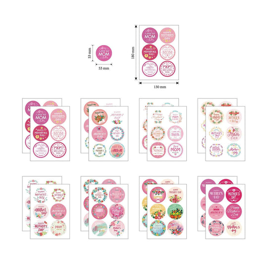 96pcs Mother‘s Day Stickers 2 inch Large Round Labels - TTpen