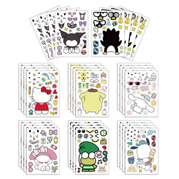 32 Sheets Sanrio Hello Kitty Make a Face DIY Stickers for Kids - TTpen