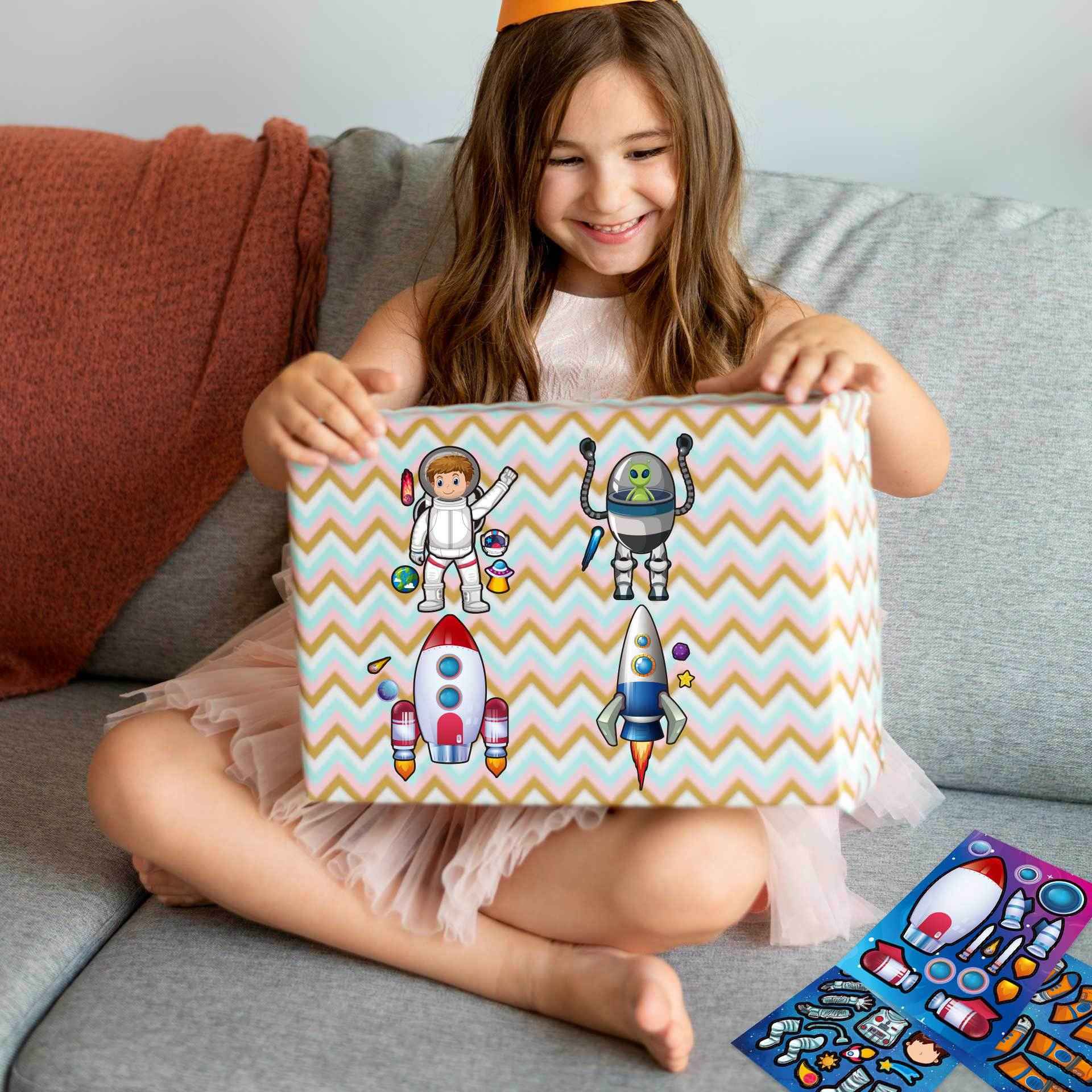 32 Sheets Universe Theme Make Your Own Stickers for Kids - TTpen