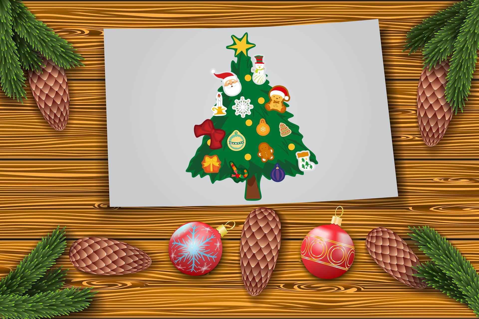 36 Sheets Make Your Own Christmas Tree Stickers for Kids Cards Crafts - TTpen