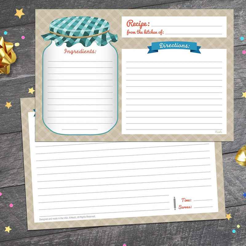 25 Double Sided Recipe Cards 4 x 5.5 Inch - TTpen