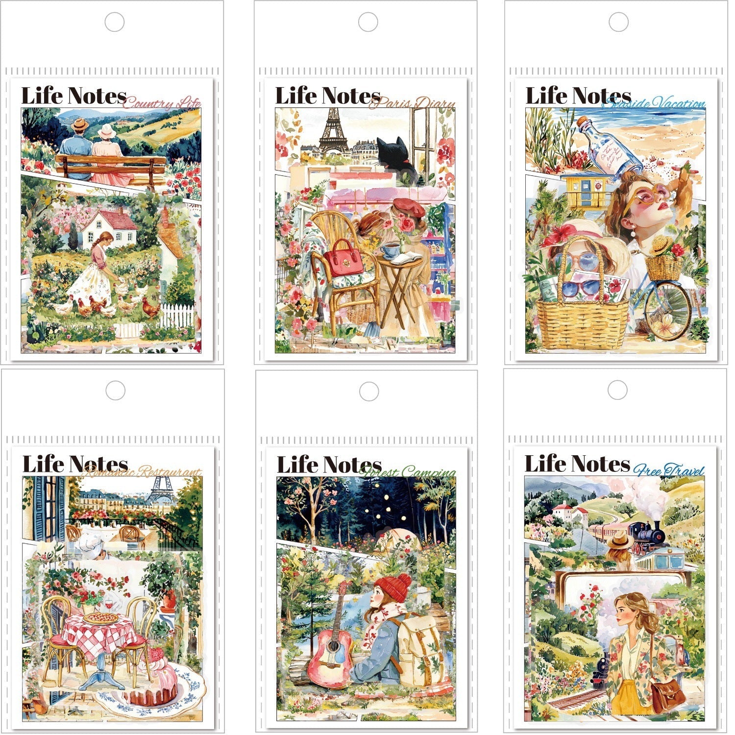 150-Piece Life Notes PET Sticker Tape Set for Journaling Planners DIY Crafts