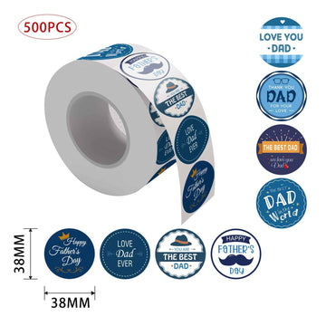 500pcs Happy Father‘s Day Stickers 1.5 inch Round Labels - TTpen