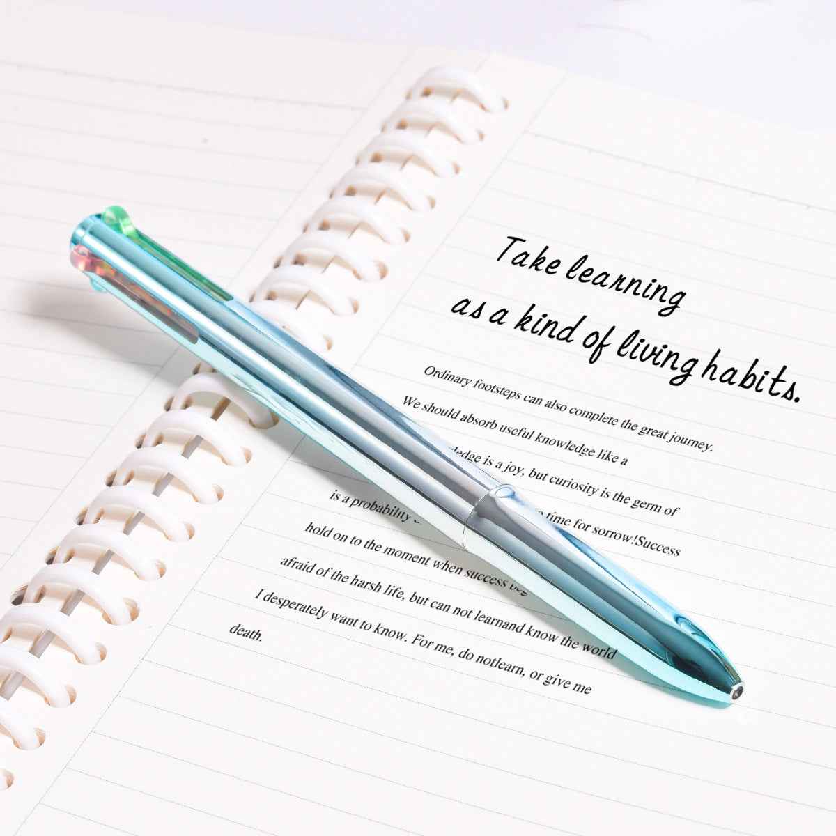 4in1 Multi-Function Click Pen – Black/Blue/Red/Green 0.5mm 6-Pack