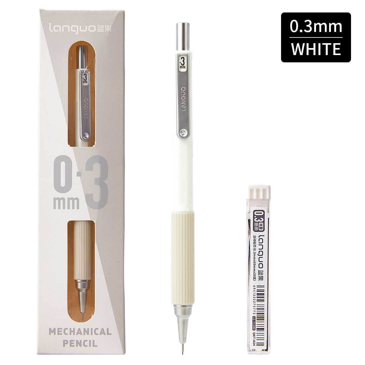 Low-Center Gravity Metal Mechanical Pencil with Leads Set 0.3mm/0.5mm