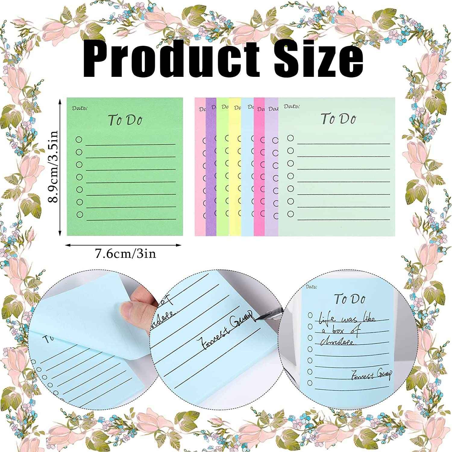 To Do List Sticky Notes Memo,50 Sheets/pad,9 Colors,10x7cm - TTpen