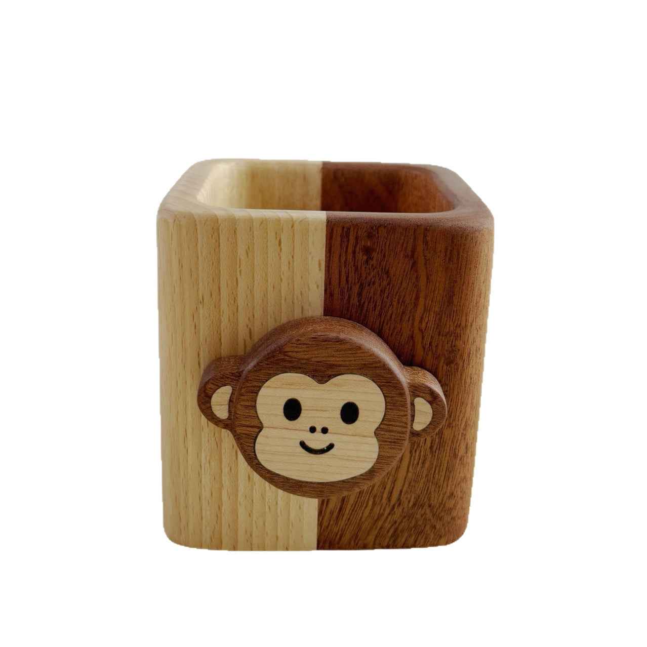 Cute Wood Desktop Pen Pencil Holder Monkey and Sheep