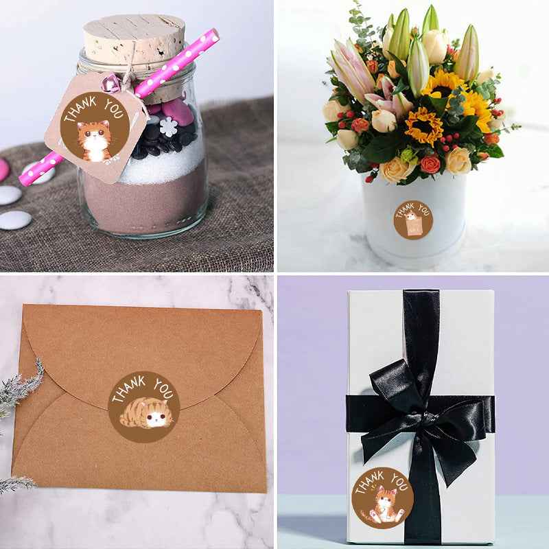 1000PCS Cat Thank You Stickers Labels for Small Business 1 INCH - TTpen