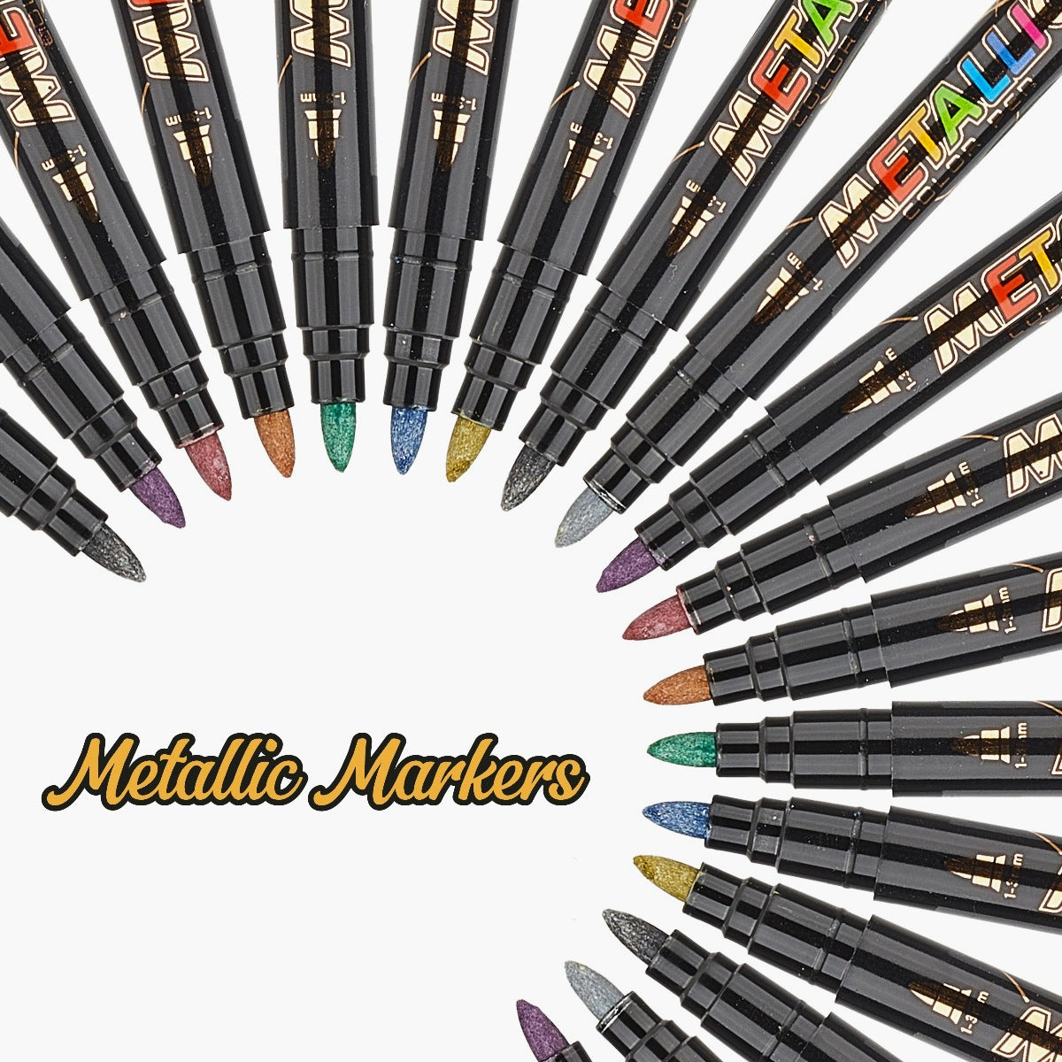 SHANDS 12 Colors Metallic Watercolor Marker Pens