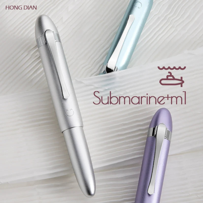 Hongdian Mini Pocket Travel Fountain Pen Submarine Shape Aluminium