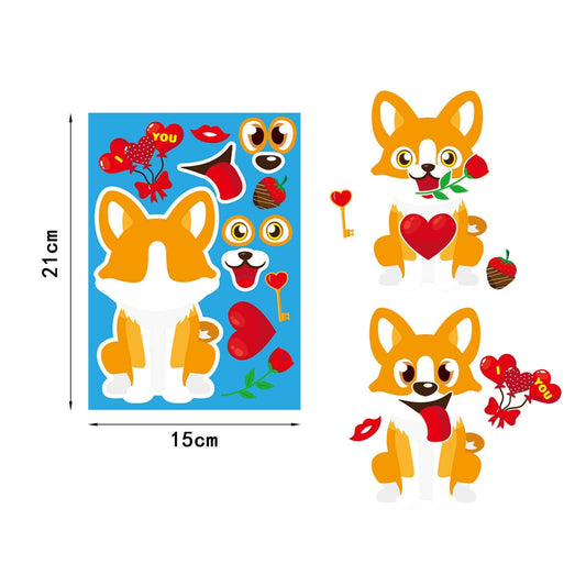 24 Sheets Cute Anime Animals Make Your Own Stickers for Kids - TTpen