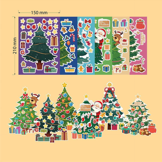 24 Sheets Christmas Tree Make Your Own Stickers for Kids Cards Crafts - TTpen