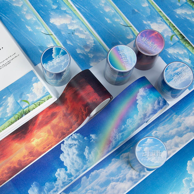 6Pcs Sky Clouds Washi Tape Set for Journaling Scrapbooking DIY Decor